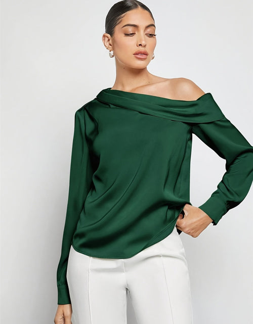 Load image into Gallery viewer, Ruched One Shoulder Long Sleeve Top
