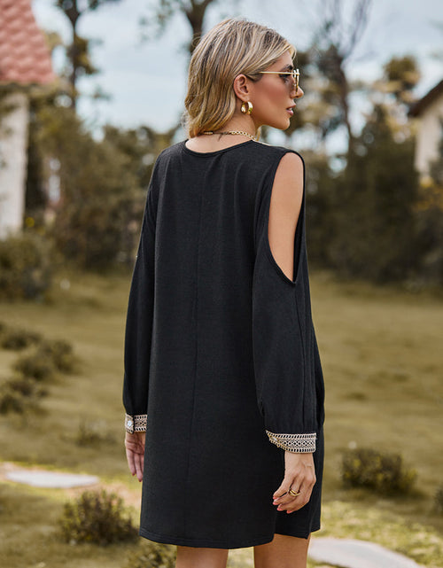 Load image into Gallery viewer, V-Neck Cutout Sleeve Mini Dress
