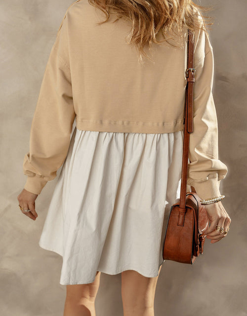 Load image into Gallery viewer, Round Neck Long Sleeve Mini Dress
