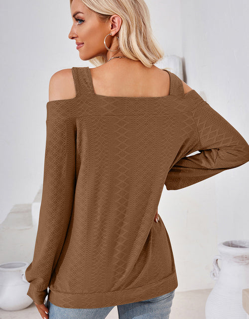 Load image into Gallery viewer, Cutout Square Neck Cold Shoulder T-Shirt
