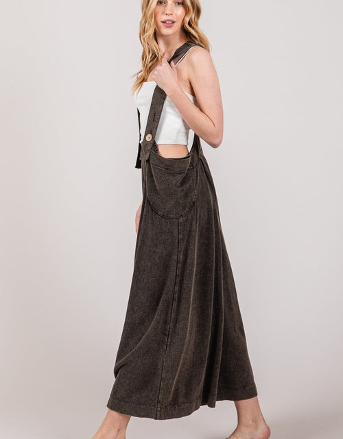 Load image into Gallery viewer, SAGE + FIG Full Size Wide Strap Wide Leg Overalls

