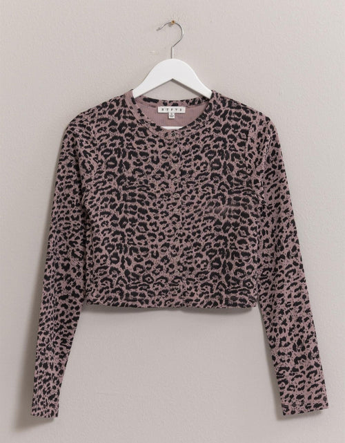 Load image into Gallery viewer, HYFVE Animal Print Snap Down Crop Cardigan
