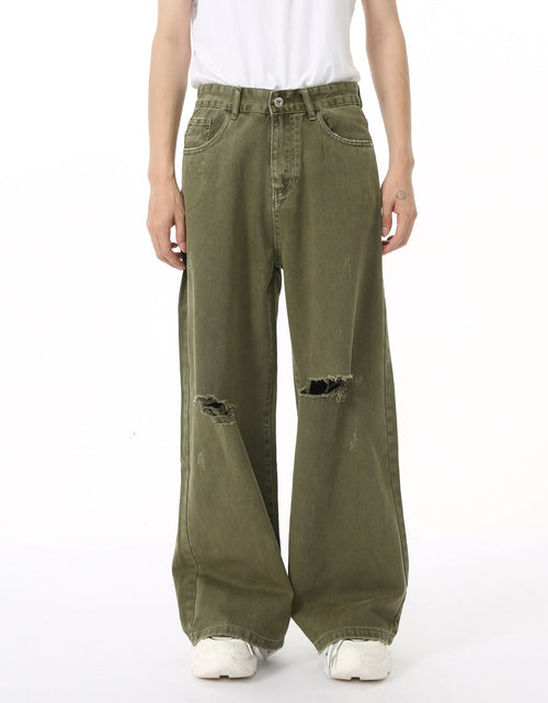 Load image into Gallery viewer, Distressed Wide Leg Jeans with Pockets
