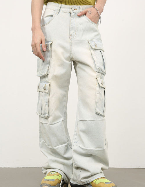 Load image into Gallery viewer, Men's Mid Rise Jeans with Cargo Pockets
