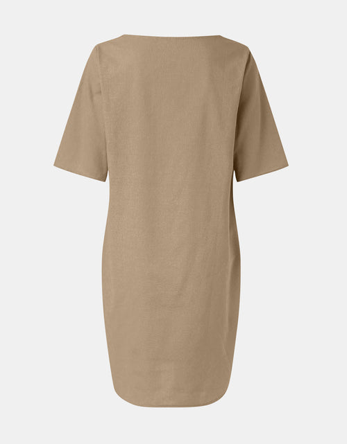 Load image into Gallery viewer, Full Size Round Neck Half Sleeve Dress with Pockets

