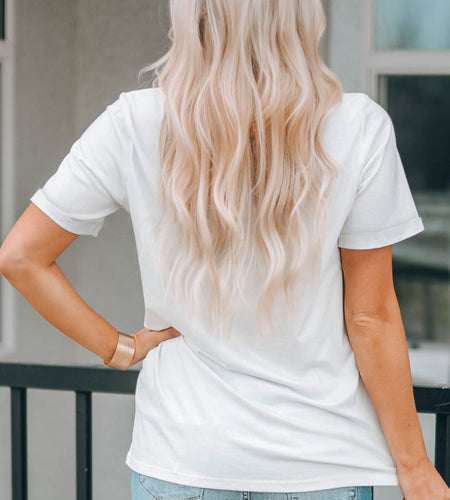 Letter Graphic Round Neck Tee