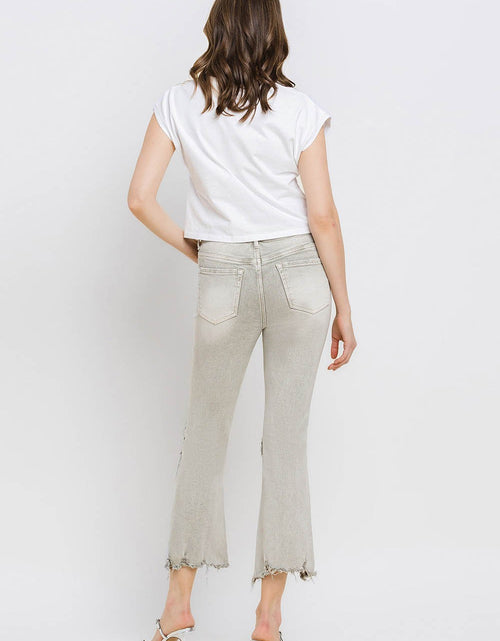 Load image into Gallery viewer, Lovervet Distressed Raw Hem Cropped Flare Jeans
