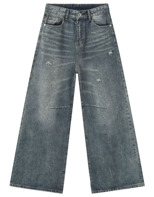 Load image into Gallery viewer, Men's Distressed Wide Leg Jeans
