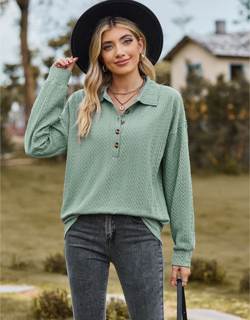 Load image into Gallery viewer, Collared Neck Long Sleeve Blouse

