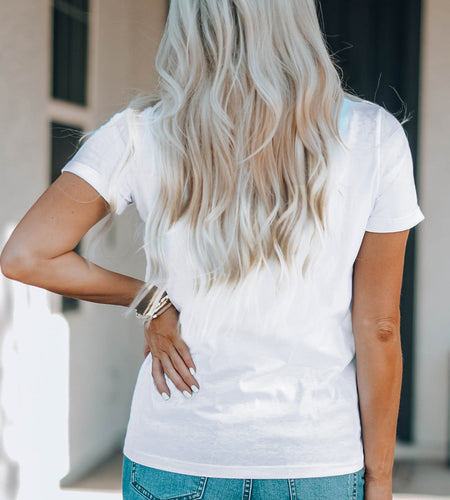 Letter Graphic Round Neck Short Sleeve T-Shirt