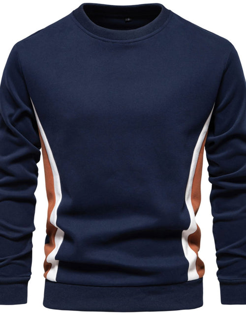Load image into Gallery viewer, Men's Side Striped Contrast Round Neck Sweatshirt

