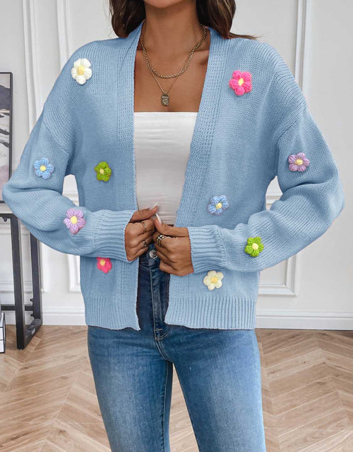 Load image into Gallery viewer, Floral Long Sleeve Open Front Cardigan
