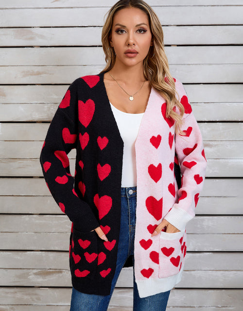 Load image into Gallery viewer, Angel Wings Heart Open Front Long Sleeve Cardigan
