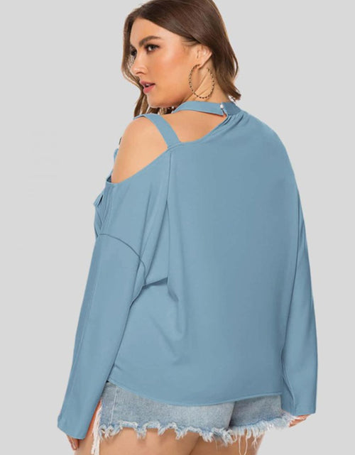 Load image into Gallery viewer, Plus Size Cold-Shoulder Tied Top
