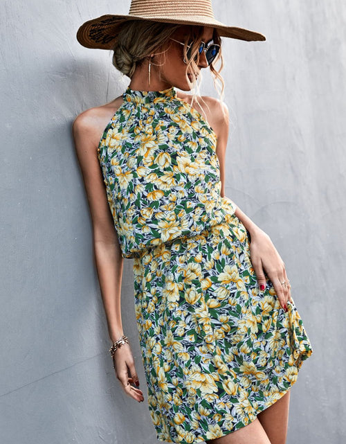 Load image into Gallery viewer, Floral Tied Sleeveless Mini Dress
