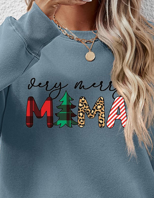 Load image into Gallery viewer, Letter Graphic Round Neck Long Sleeve Sweatshirt
