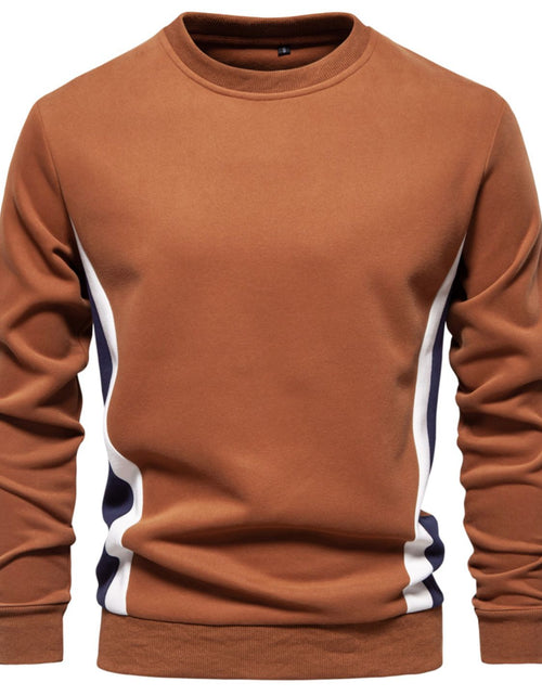 Load image into Gallery viewer, Men's Side Striped Contrast Round Neck Sweatshirt
