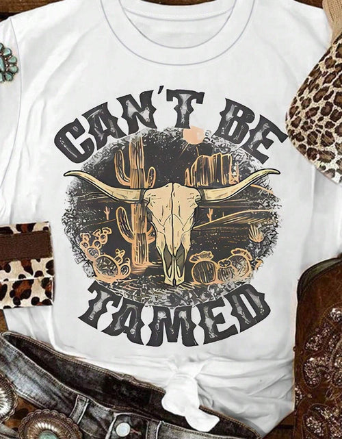 Load image into Gallery viewer, Graphic Round Neck Short Sleeve T-Shirt
