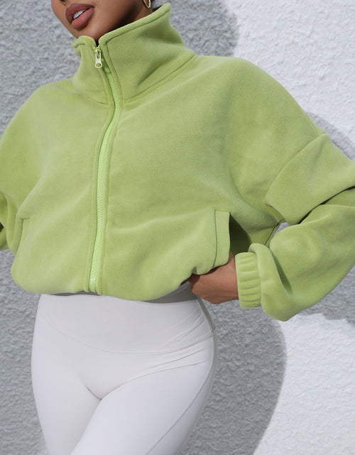 Load image into Gallery viewer, Drawstring Turtleneck Zip Up Long Sleeve Jacket
