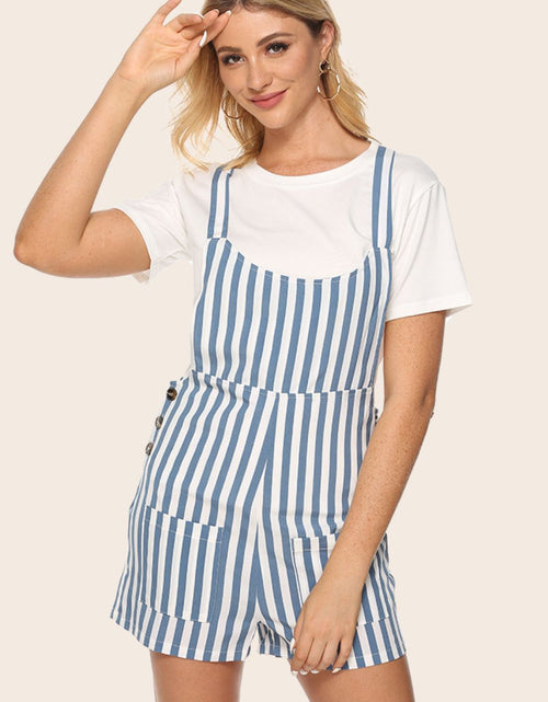 Load image into Gallery viewer, Striped Scoop Neck Romper
