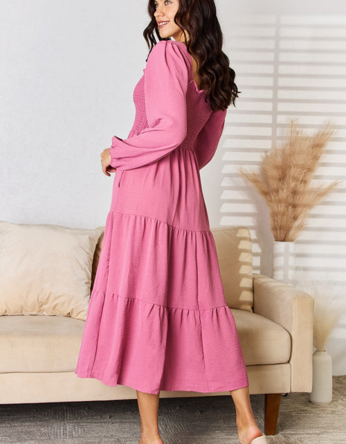Load image into Gallery viewer, Culture Code Full Size Ruffle Trim Smocked Tiered Dress
