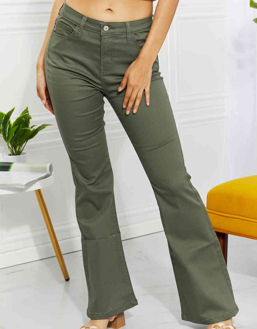 Load image into Gallery viewer, Zenana Clementine Full Size High-Rise Bootcut Jeans in Olive
