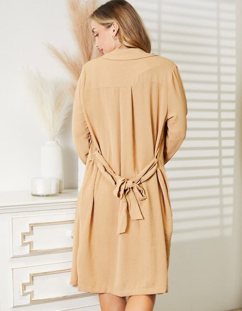 Load image into Gallery viewer, Culture Code Full Size Tied Trench Coat with Pockets
