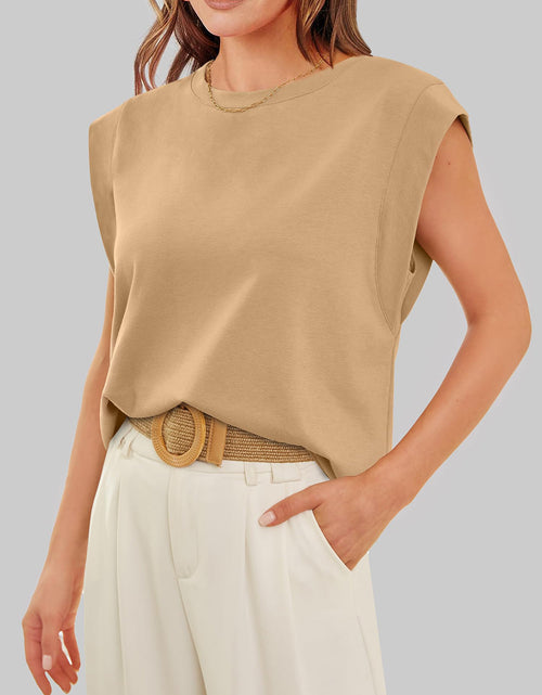 Load image into Gallery viewer, Florira Round Neck Cap Sleeve T-Shirt
