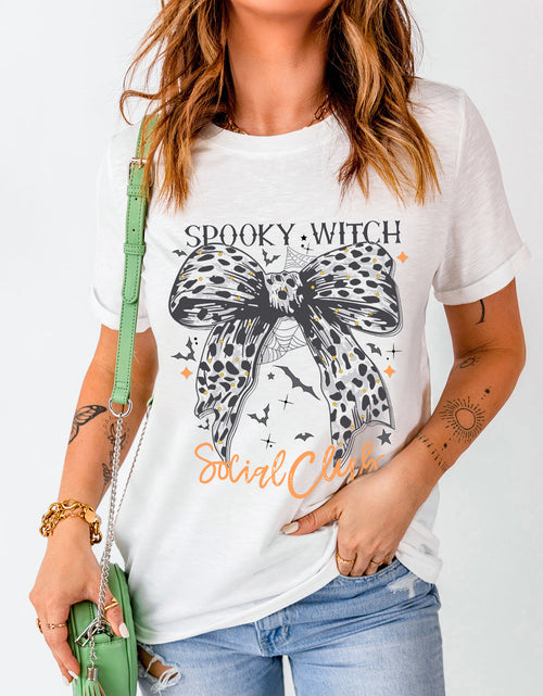 Load image into Gallery viewer, Graphic Round Neck Short Sleeve T-Shirt
