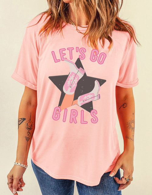 Load image into Gallery viewer, Graphic Round Neck Short Sleeve T-Shirt
