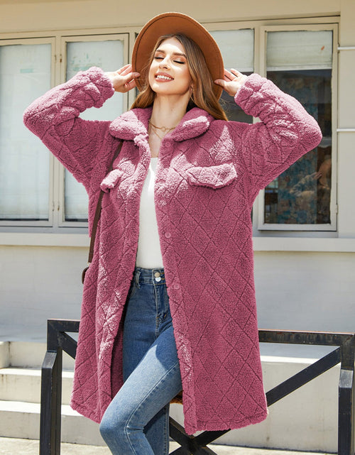 Load image into Gallery viewer, Texture Button Up Dropped Shoulder Coat
