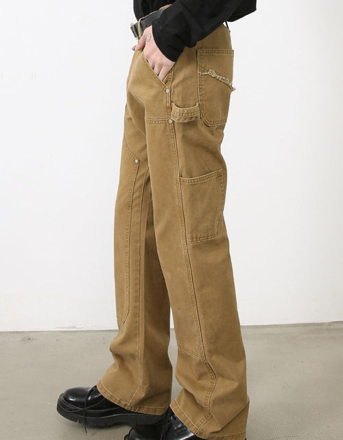 Load image into Gallery viewer, Men's Wide Straight Leg Jeans with Pockets
