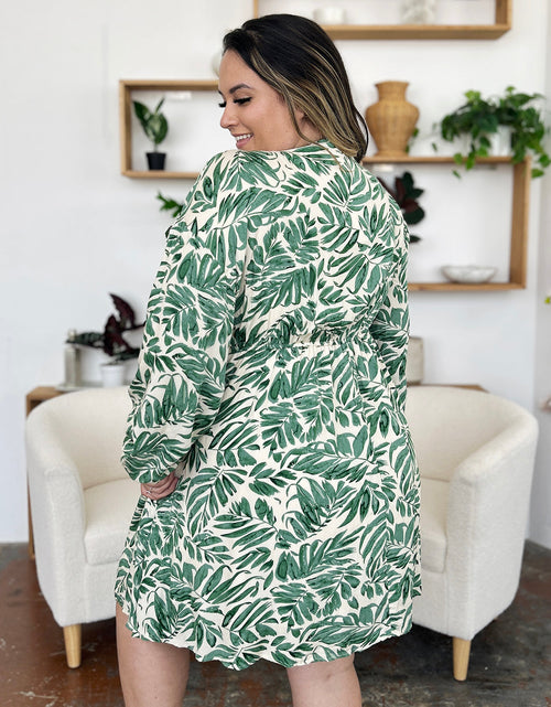 Load image into Gallery viewer, Double Take Full Size Printed Ruched Balloon Sleeve Dress
