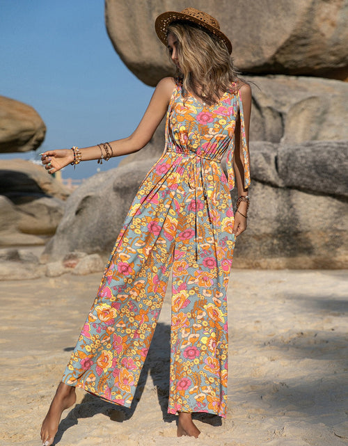 Load image into Gallery viewer, V-Neck Wide Leg Jumpsuit
