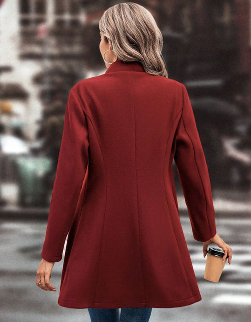 Load image into Gallery viewer, Collared Neck Button Up Long Sleeve Coat
