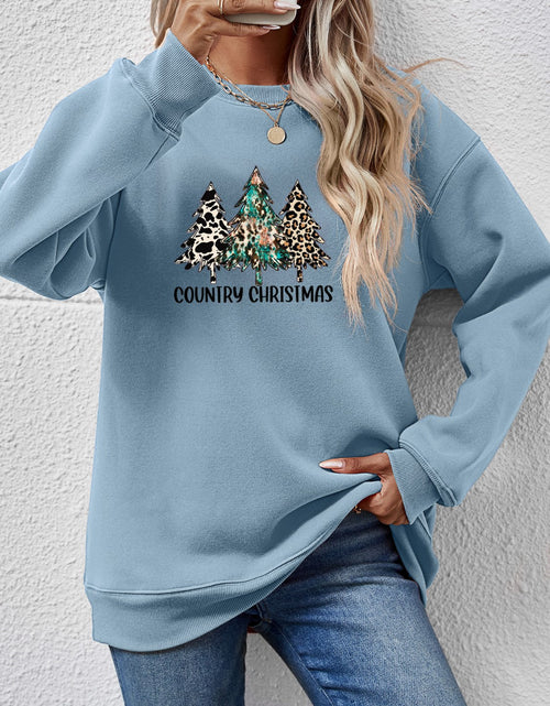Load image into Gallery viewer, Graphic Round Neck Dropped Shoulder Sweatshirt
