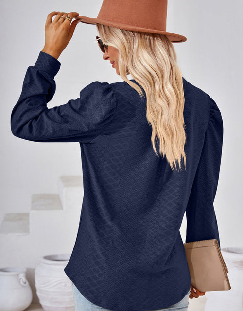 Load image into Gallery viewer, V-Neck Puff Sleeve Blouse
