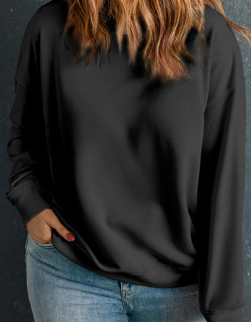 Load image into Gallery viewer, Plus Size Round Neck Long Sleeve Sweatshirt
