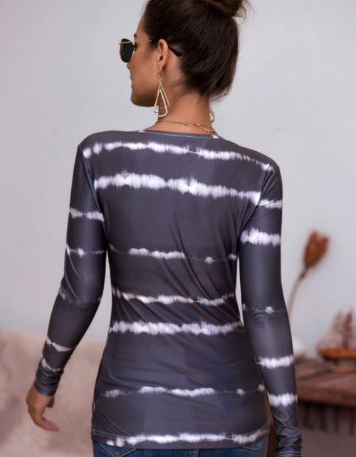 Load image into Gallery viewer, Tie-Dye Plunge Long Sleeve Top
