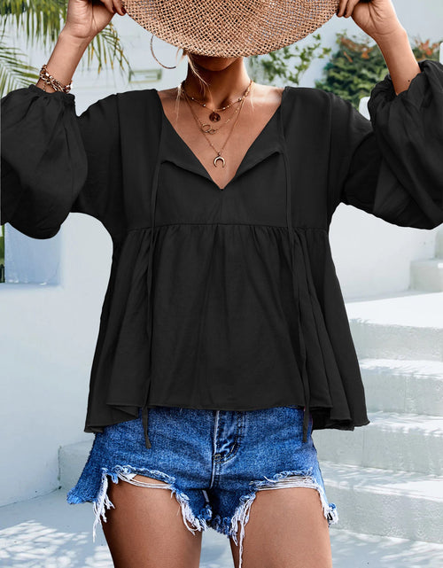Load image into Gallery viewer, Puff Sleeve Babydoll Blouse
