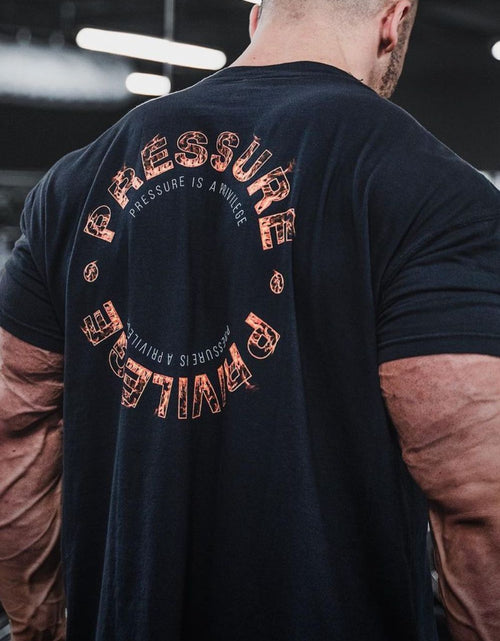 Load image into Gallery viewer, Men's Plus Size Letter Round Neck Short Sleeve T-Shirt
