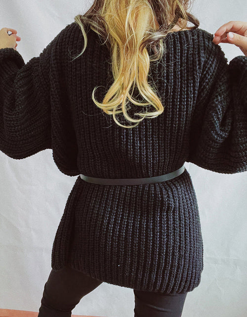 Load image into Gallery viewer, Boat Neck Dropped Shoulder Mini Sweater Dress
