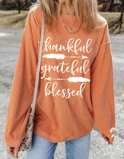 Load image into Gallery viewer, Letter Graphic Round Neck Long Sleeve Sweatshirt
