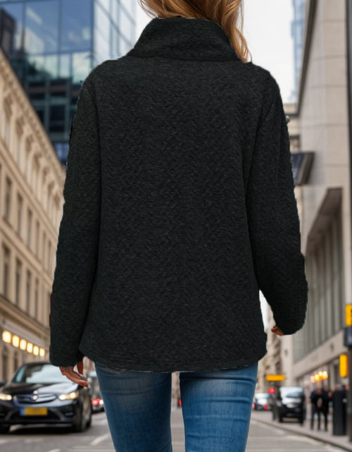 Load image into Gallery viewer, Pocketed Turtleneck Long Sleeve Sweatshirt
