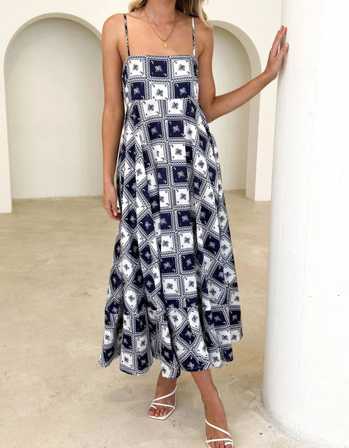 Load image into Gallery viewer, Printed Square Neck Midi Cami Dress

