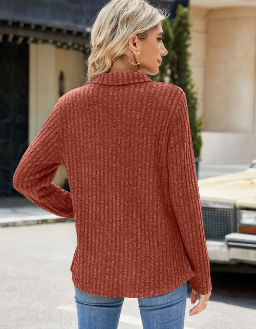 Load image into Gallery viewer, Ribbed Johnny Collar Long Sleeve T-Shirt
