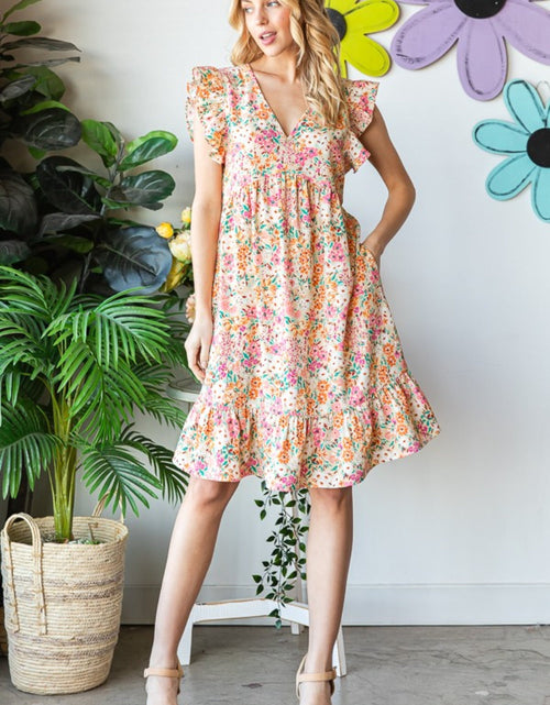 Load image into Gallery viewer, Heimish Full Size Floral Ruffled V-Neck Dress
