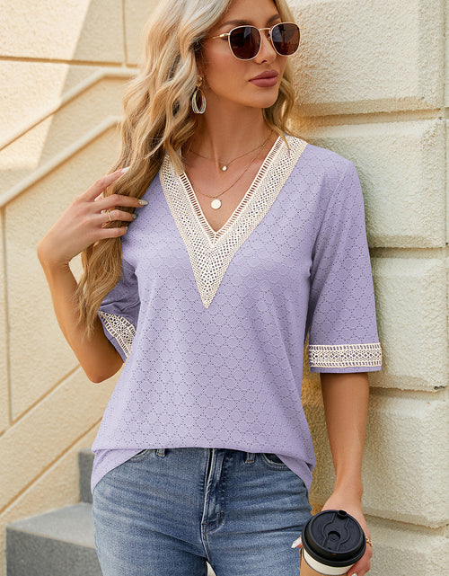 Load image into Gallery viewer, V-Neck Half Sleeve T-Shirt
