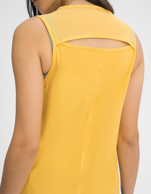 Load image into Gallery viewer, Millennia Cutout Back Round Neck Active Tank
