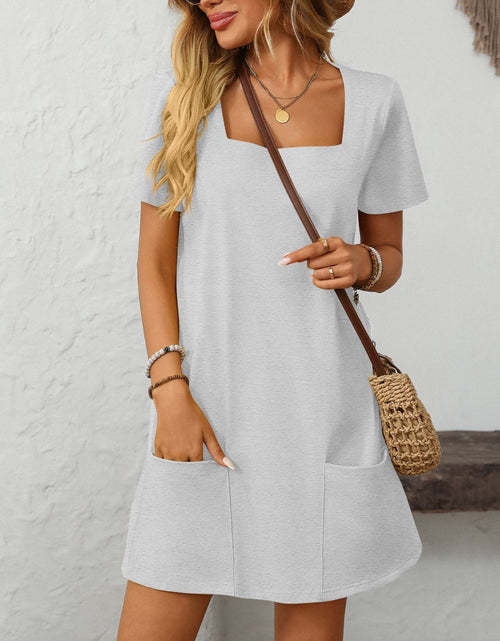 Load image into Gallery viewer, Mandy Square Neck Short Sleeve Mini Dress
